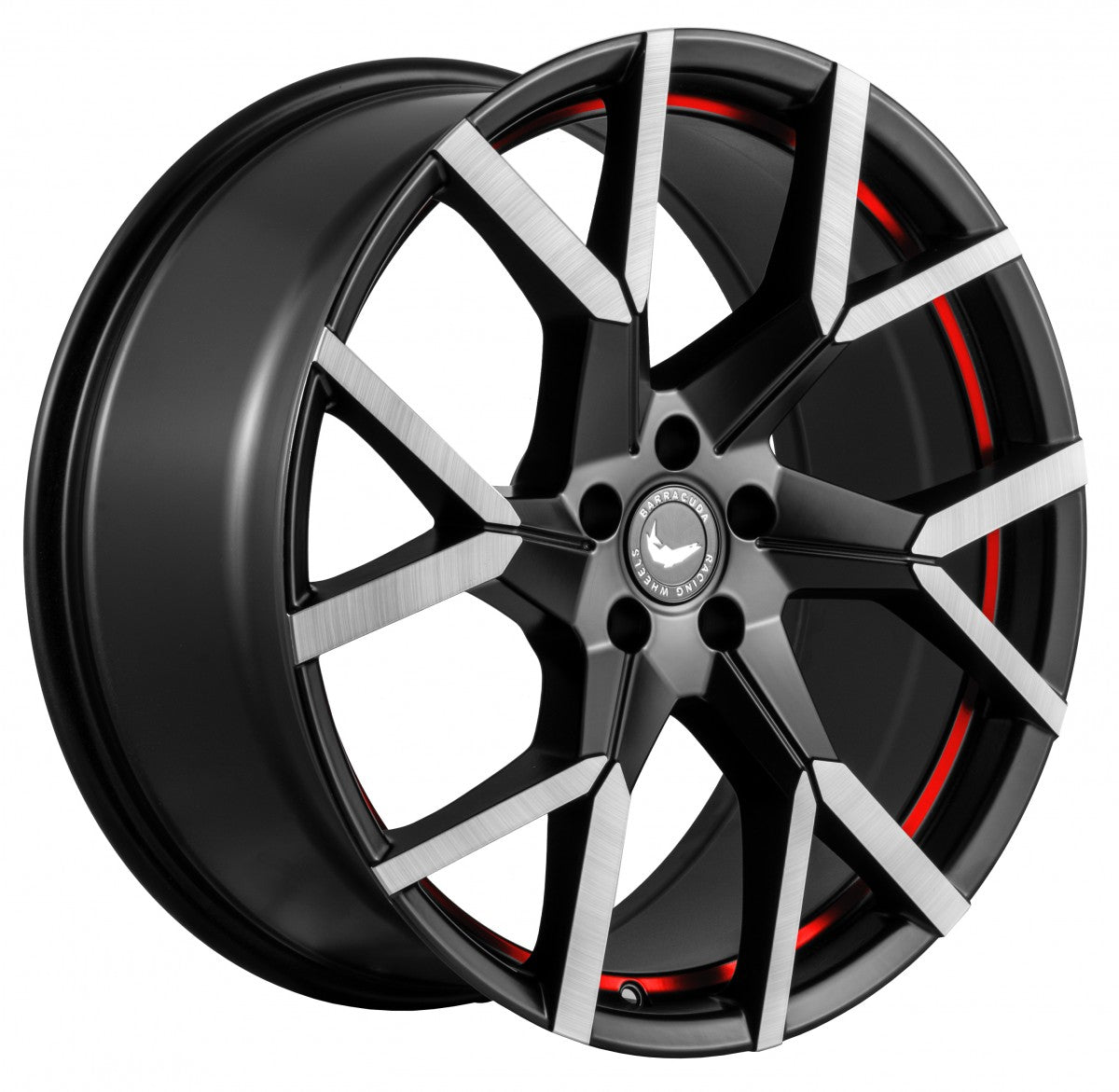 Barracuda Tzunamee EVO dark gunmetal brushed undercut trimline red 8x18 ET43 - LK5/100 ML73.1