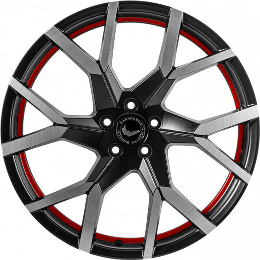 Barracuda Tzunamee EVO dark gunmetal brushed undercut trimline red 8x18 ET43 - LK5/112 ML73.1