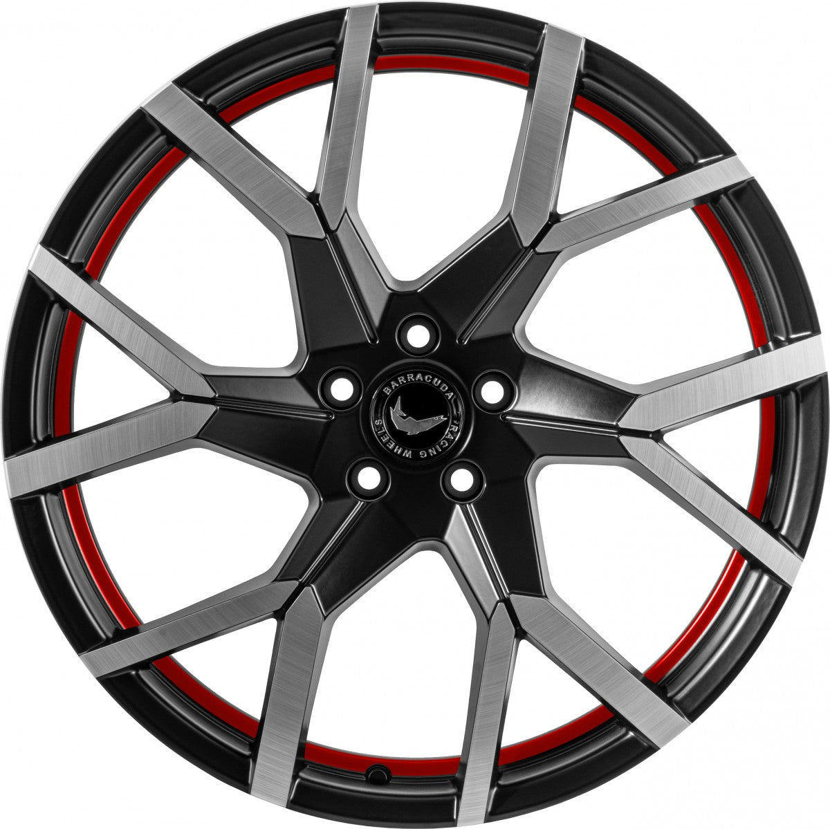 Barracuda Tzunamee EVO dark gunmetal brushed undercut trimline red 8x18 ET40 - LK5/114.3 ML73.1