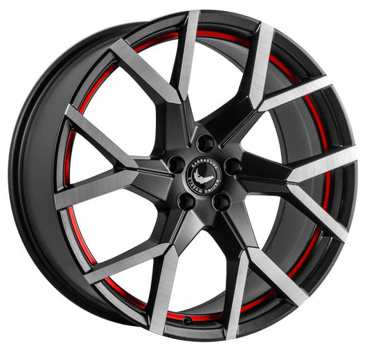 Barracuda Tzunamee EVO dark gunmetal brushed undercut trimline red 8.5x19 ET40 - LK5/108 ML73.1