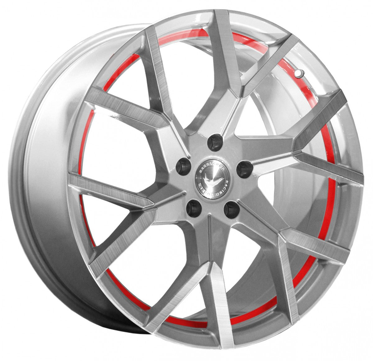 Barracuda Tzunamee EVO silver brushed undercut trimline red 8.5x19 ET40 - LK5/114.3 ML73.1