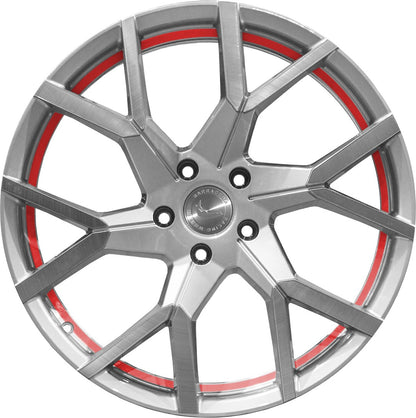 Barracuda Tzunamee EVO silver brushed undercut trimline red 8.5x19 ET40 - LK5/114.3 ML73.1