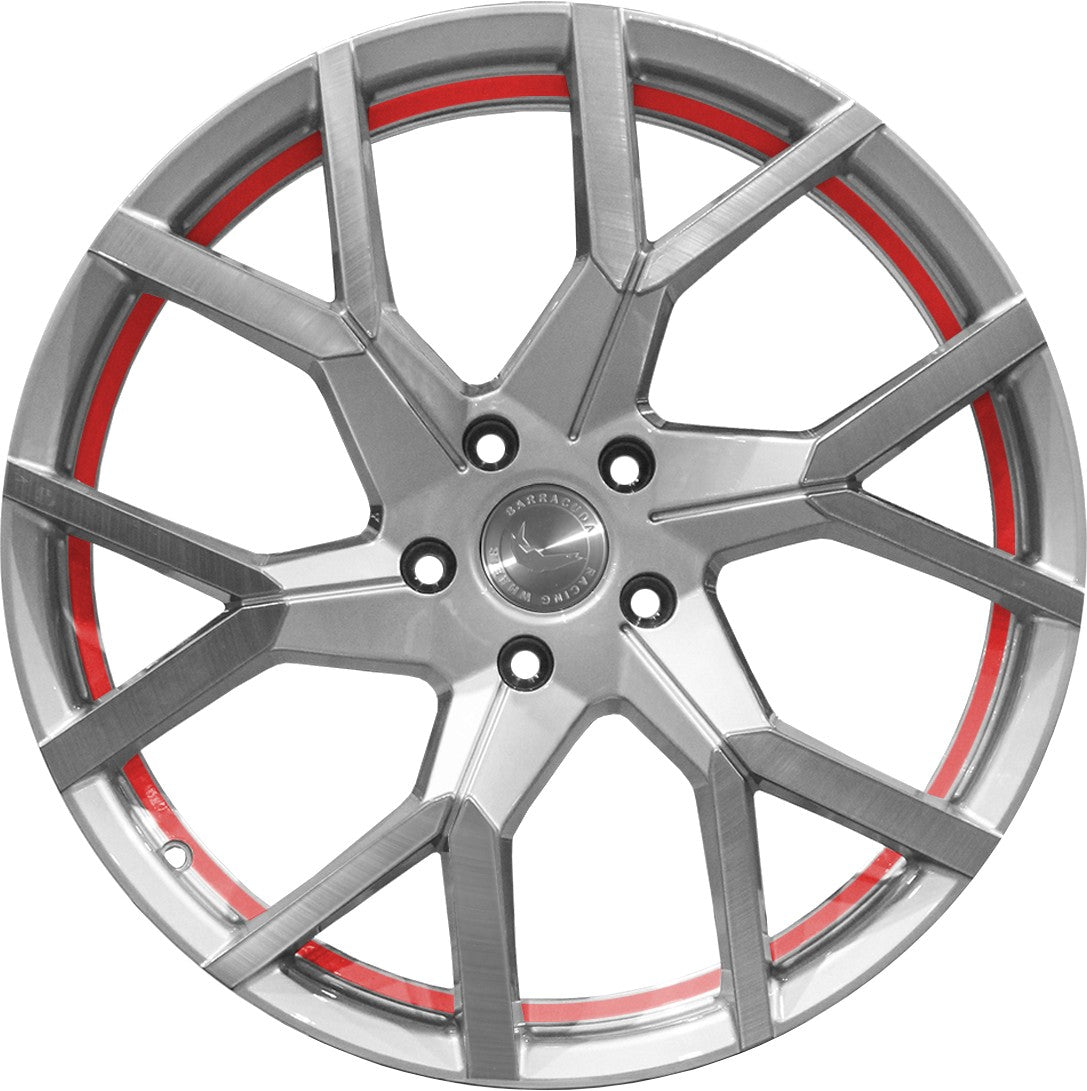 Barracuda Tzunamee EVO silver brushed undercut trimline red 9x20 ET40 - LK5/112 ML73.1