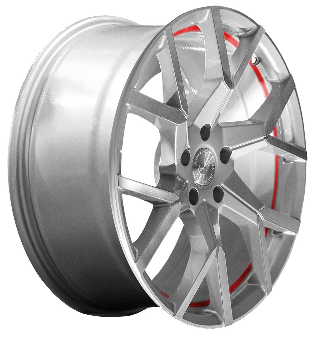 Barracuda Tzunamee EVO silver brushed undercut trimline red 8.5x19 ET35 - LK5/114.3 ML73.1