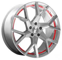 Barracuda Tzunamee EVO silver brushed undercut trimline red Alufelge 8.5x19 Zoll ET33 LK 5x112 ML73.1