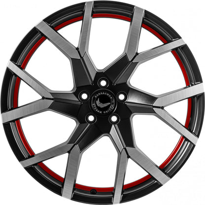 Barracuda Tzunamee EVO dark gunmetal brushed undercut trimline red 8x18 ET33 - LK5/112 ML73.1