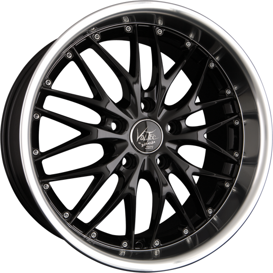 Barracuda Voltec T6 Highgloss Black Inox Lip Alufelge 8x17 Zoll ET35 LK 5x100 ML73.1 – Bild 2