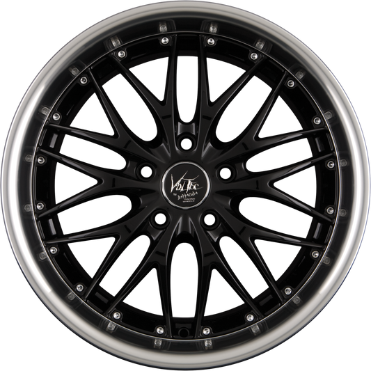 Barracuda Voltec T6 Highgloss Black Inox Lip Alufelge 8x17 Zoll ET30 LK 5x100 ML57.1