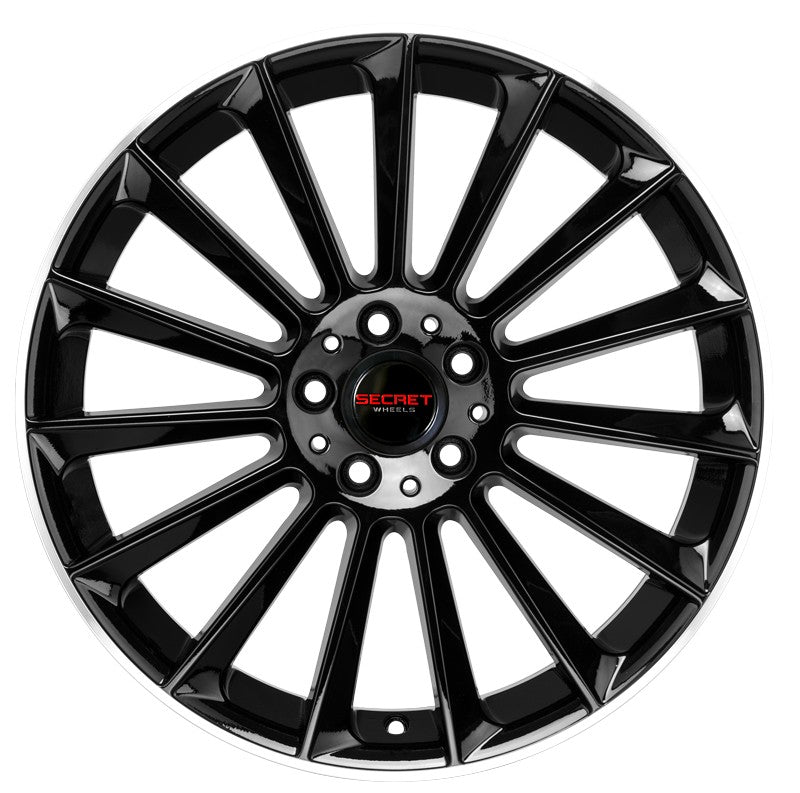 Secret Wheels SW1 black lip polish Alufelge – Bild 2