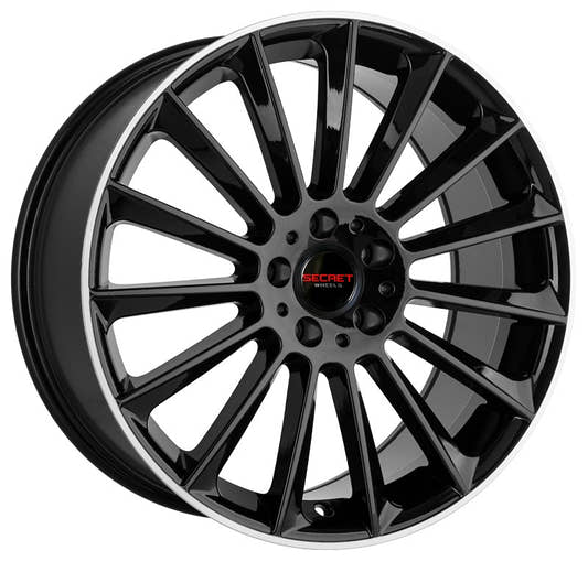 Secret Wheels SW1 black lip polish Alufelge