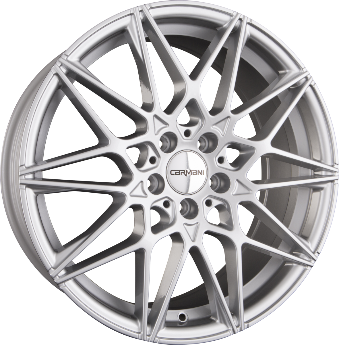 Carmani CA18 Knut White Silver (WS) Alufelge 8x18 Zoll ET25 LK 5x112 ML66.6 – Bild 2