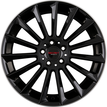 Secret Wheels SW1 Black Lip Polish Alufelge 8x18 Zoll ET43 LK 5x112 ML66.6