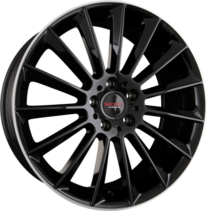 Secret Wheels SW1 Black Lip Polish Alufelge 8x18 Zoll ET43 LK 5x112 ML66.6 – Bild 2