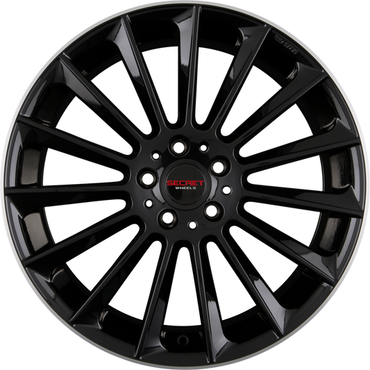Secret Wheels SW1 Black Lip Polish Alufelge 9x19 Zoll ET53 LK 5x112 ML66.6