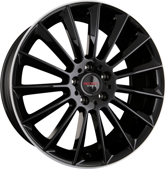 Secret Wheels SW1 Black Lip Polish Alufelge 9x19 Zoll ET53 LK 5x112 ML66.6 – Bild 2