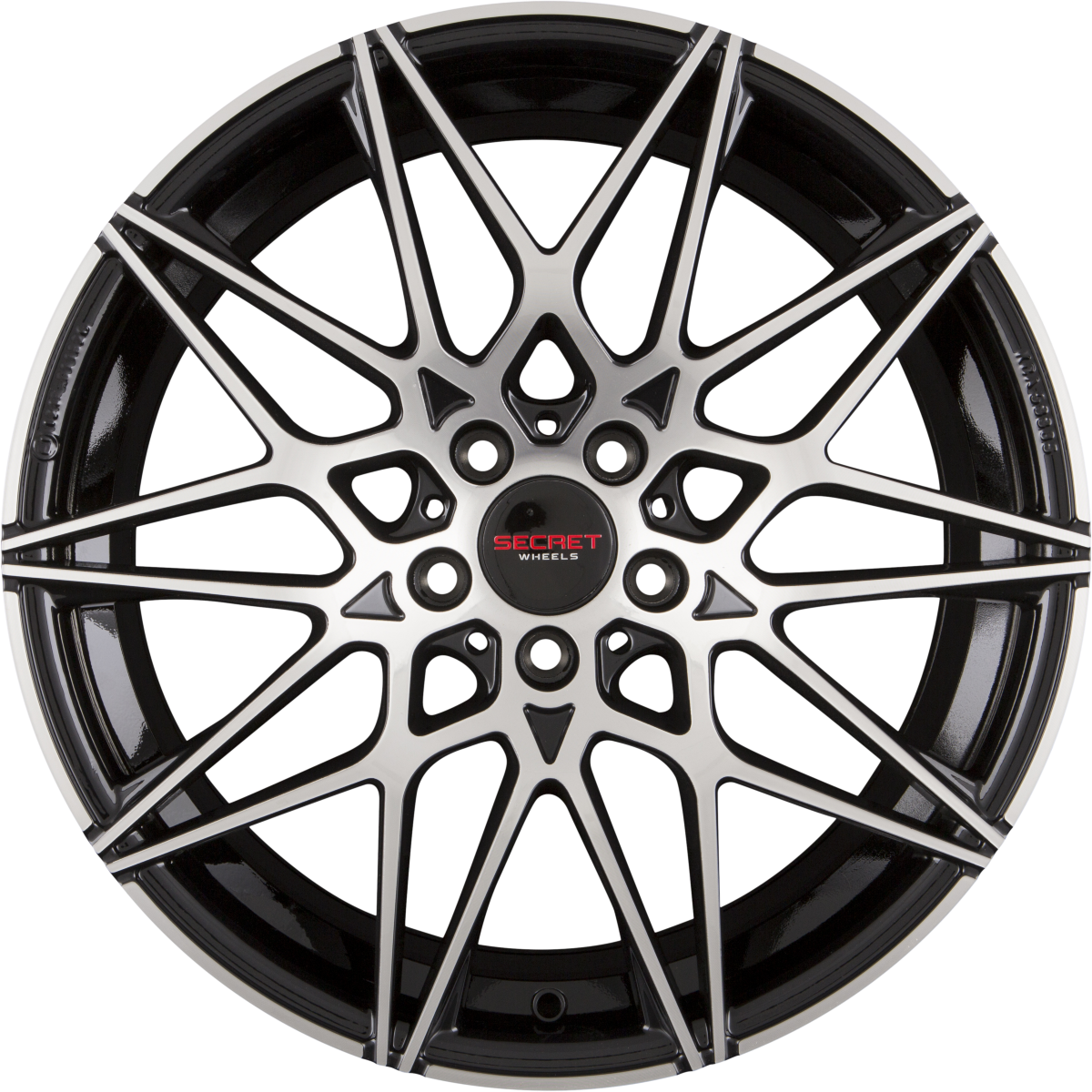 Secret Wheels SW2 Black Polish Alufelge 8x19 Zoll ET45 LK 5x112 ML66.6