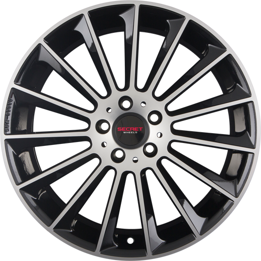 Secret Wheels SW1 Black Polished Alufelge 8x18 Zoll ET43 LK 5x112 ML66.6