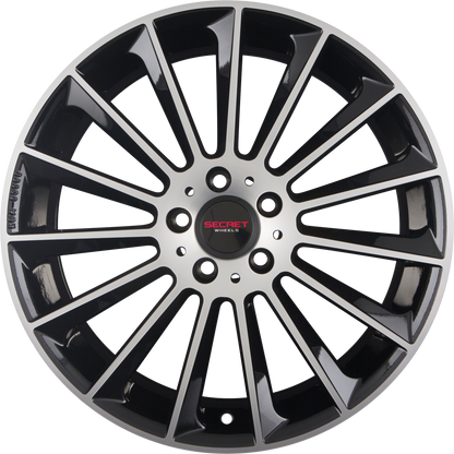 Secret Wheels SW1 Black Polished Alufelge 8.5x20 Zoll ET48 LK 5x112 ML66.6