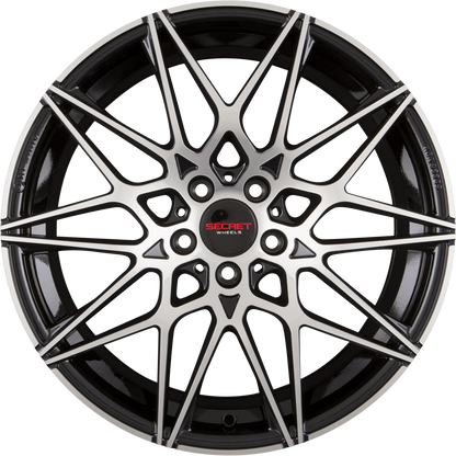 Secret Wheels SW2 Black Polish Alufelge 8x19 Zoll ET35 LK 5x120 ML72.6