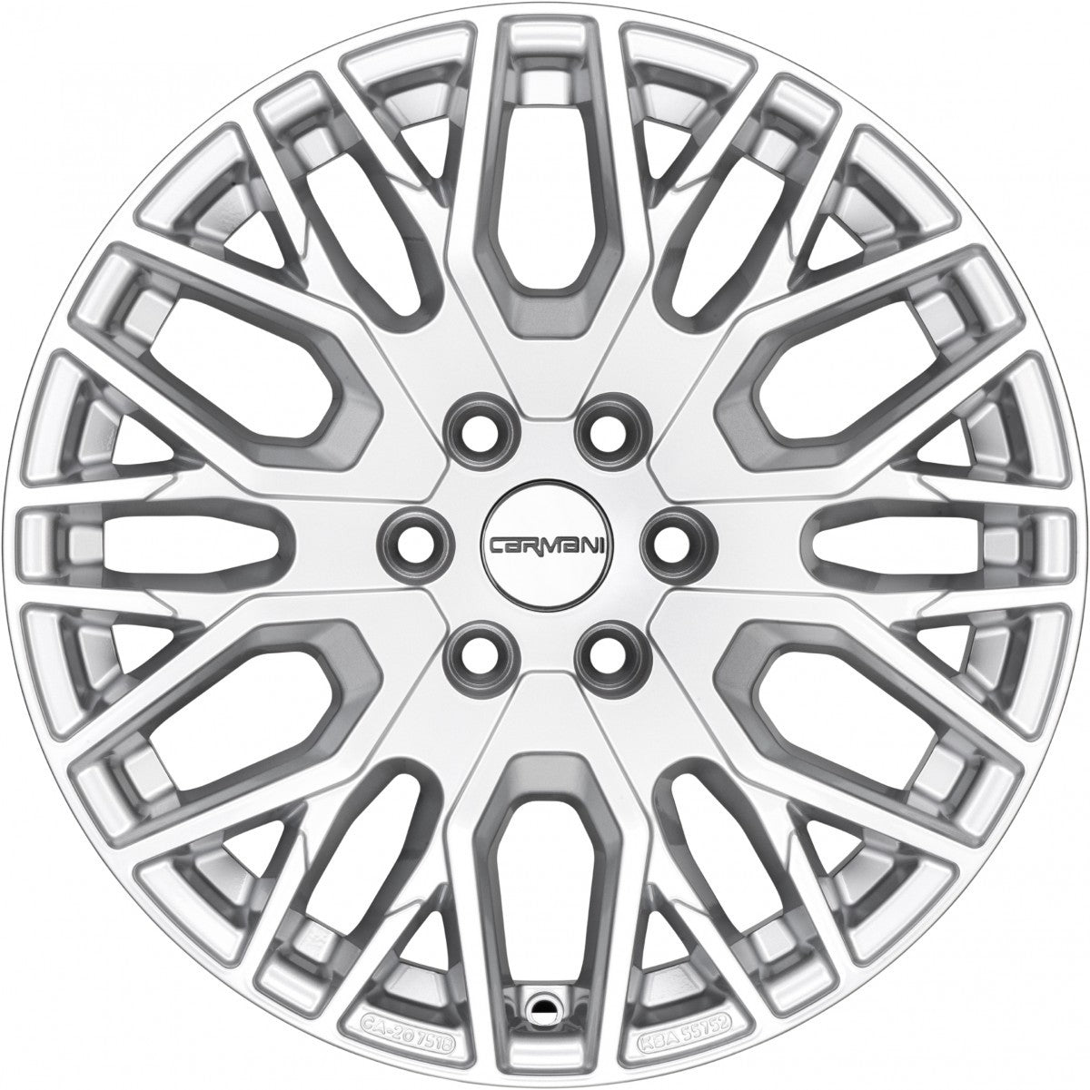 Carmani 20 Ludwig HL white silver 7.5x18 ET53 - LK5/120 ML65.1