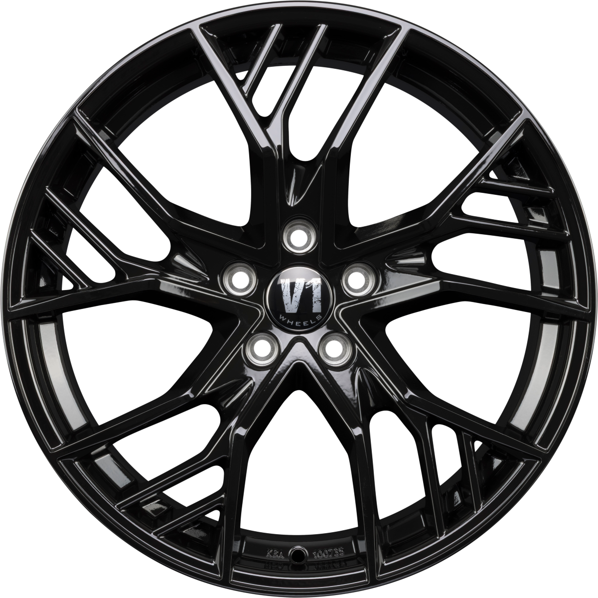 V1 Wheels V7 Glossy Black Alufelge 8.5x19 Zoll ET29 LK 5x112 ML66.6