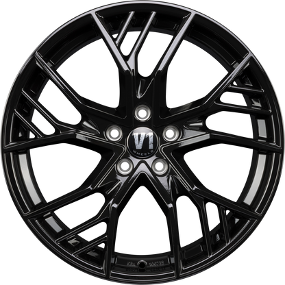 V1 Wheels V7 Glossy Black Alufelge 8.5x19 Zoll ET29 LK 5x112 ML66.6
