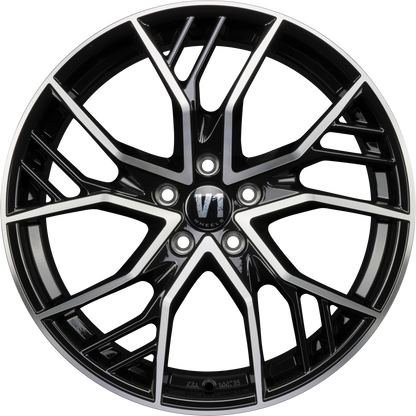 V1 Wheels V7 Glossy Black Machined Alufelge 8.5x19 Zoll ET29 LK 5x112 ML66.6