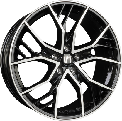 V1 Wheels V7 Glossy Black Machined Alufelge 8.5x19 Zoll ET44 LK 5x112 ML66.6 – Bild 2