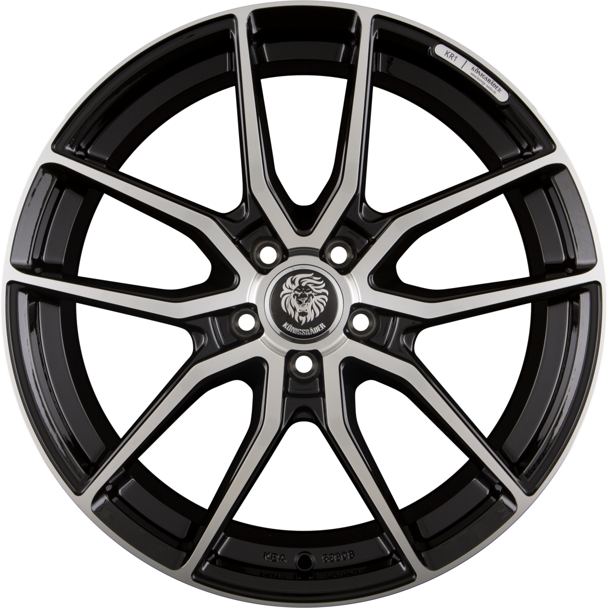 Königsräder KR1 Black Polished Alufelge 8x18 Zoll ET45 LK 5x120 ML72.6
