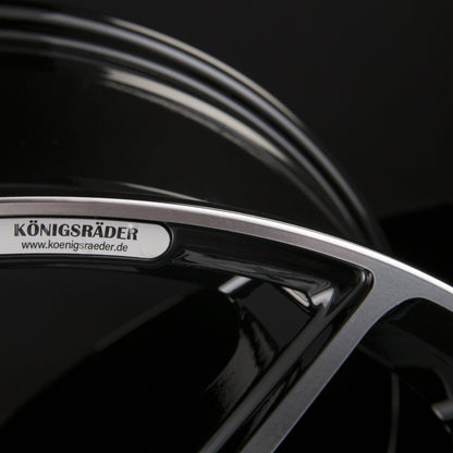 Königsräder KR1 Black Polished Alufelge 8x18 Zoll ET45 LK 5x120 ML72.6 – Bild 5