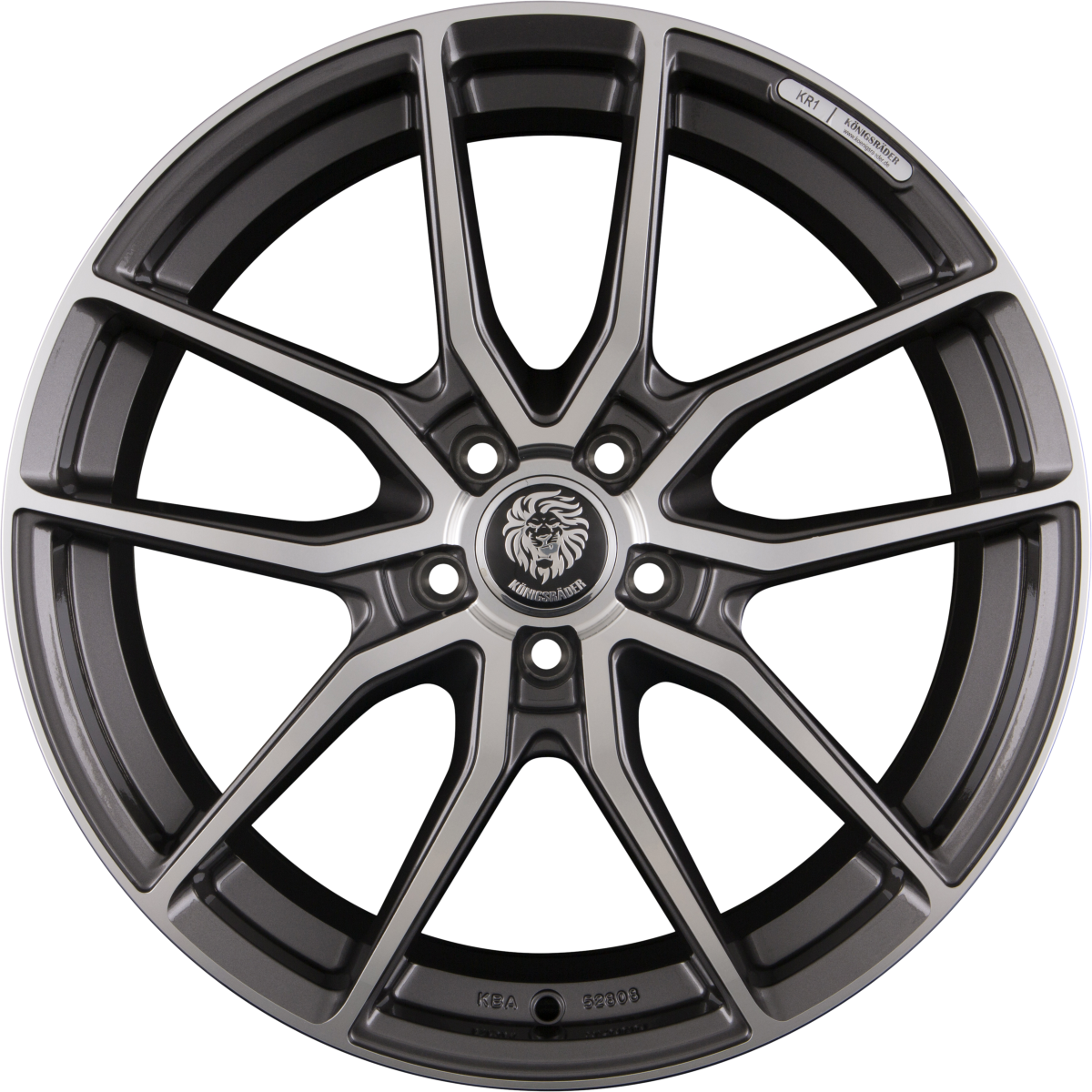 Königsräder KR1 Grey Polished Alufelge 8x18 Zoll ET45 LK 5x120 ML72.6