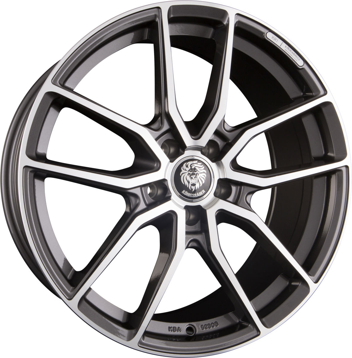 Königsräder KR1 Grey Polished Alufelge 8x18 Zoll ET45 LK 5x120 ML72.6 – Bild 2