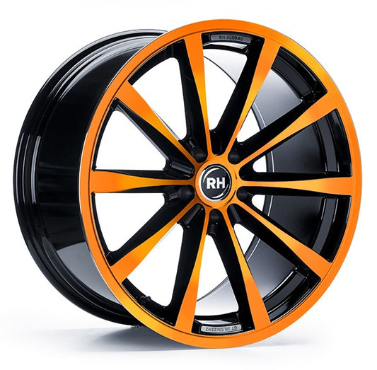 RH Alurad GT color polished - orange Alufelge 10.5x21 Zoll ET56 LK 5x114.3 ML72.6