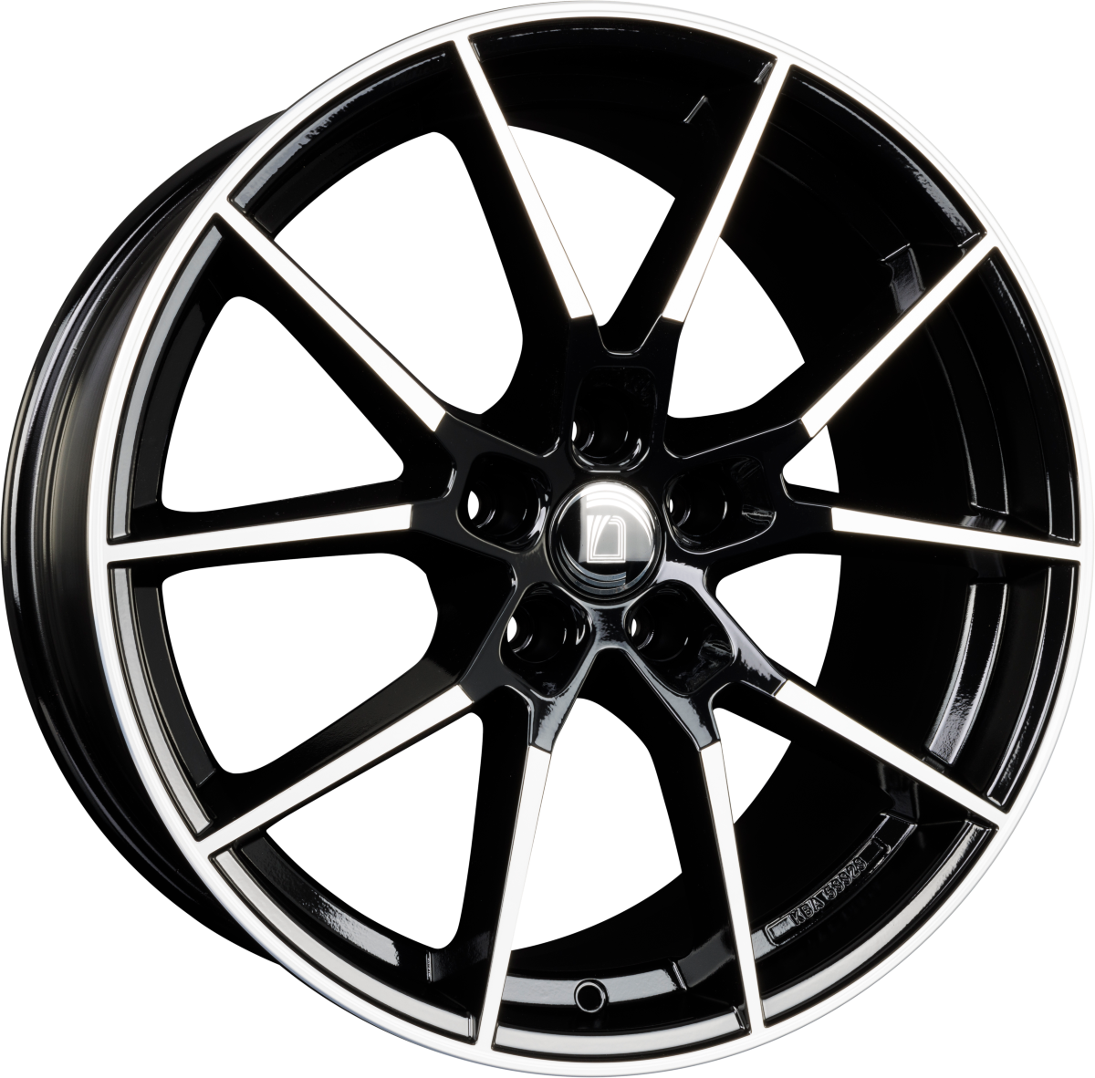 Diewe Wheels Alla NERO S MACHINED - Schwarz Glanz Frontpoliert Alufelge 9x19 Zoll ET40 LK 5x112 ML66.6 – Bild 4