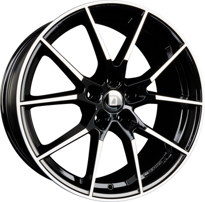 Diewe Wheels Alla NERO S MACHINED - Schwarz Glanz Frontpoliert Alufelge 9x19 Zoll ET40 LK 5x112 ML66.6 – Bild 4