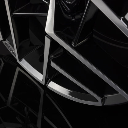 Diewe Wheels Nora NERO S MACHINED - Schwarz Glanz Frontpoliert Alufelge 8x19 Zoll ET34 LK 5x112 ML66.6 – Bild 6