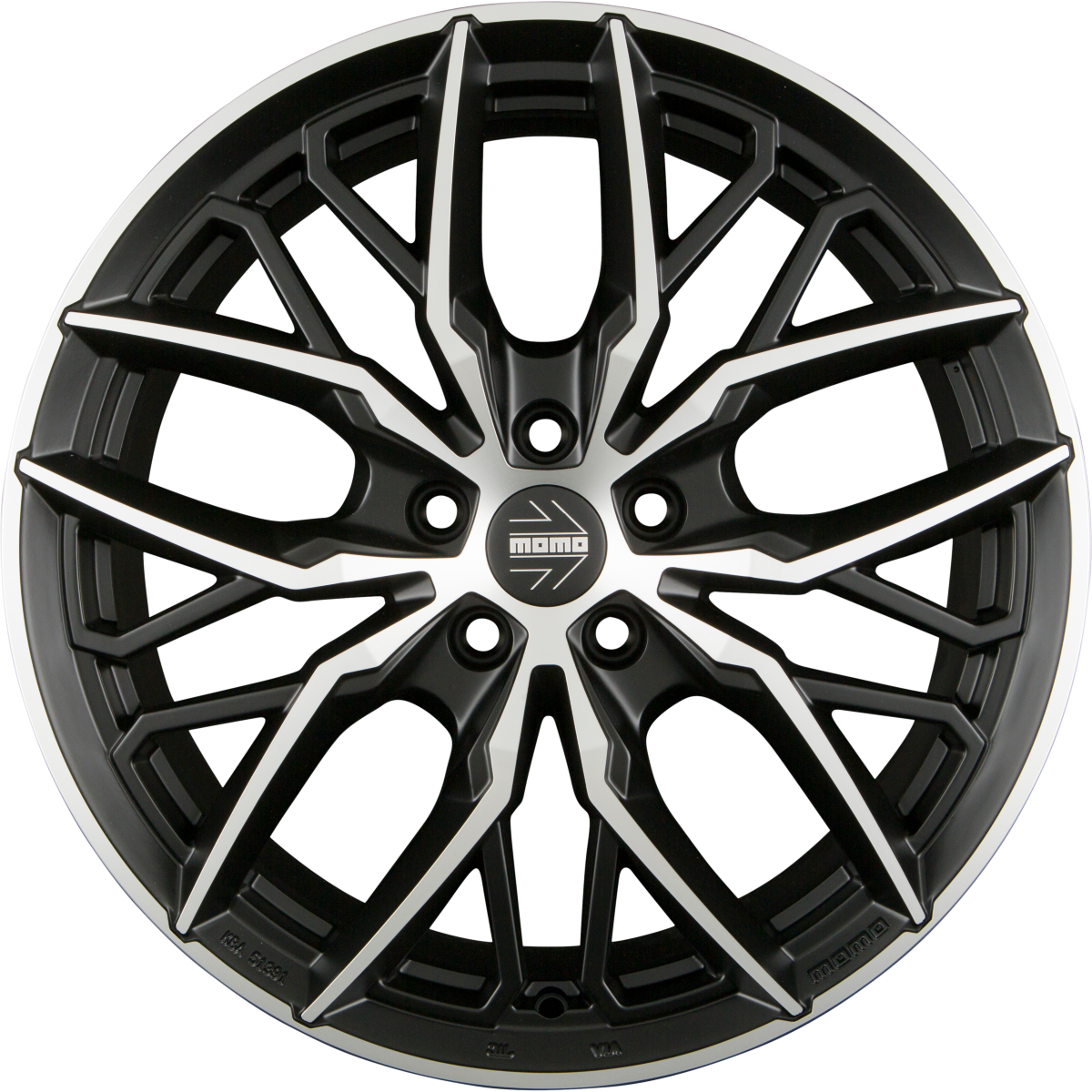 Diewe Spider Black Matt Polished Alufelge 8.5x19 Zoll ET45 LK 5x114.3 ML72.3