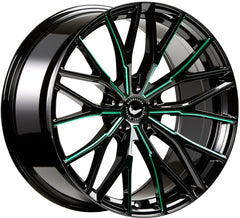 Barracuda Project 3.0 black gloss flashgreen Alufelge 8.5x18 Zoll ET30 LK 5x114.3 ML73.1