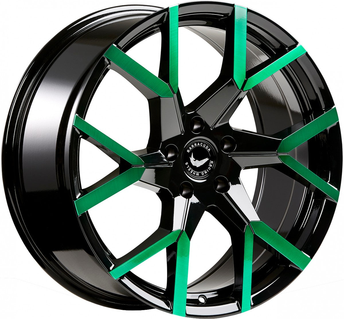 Barracuda Tzunamee EVO black gloss flashgreen 8.5x19 ET43 - LK5/112 ML73.1