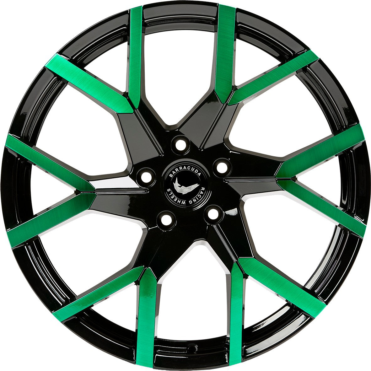 Barracuda Tzunamee EVO black gloss flashgreen 8.5x19 ET43 - LK5/112 ML73.1
