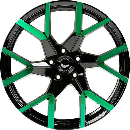 Barracuda Tzunamee EVO black gloss flashgreen 8.5x19 ET43 - LK5/112 ML73.1