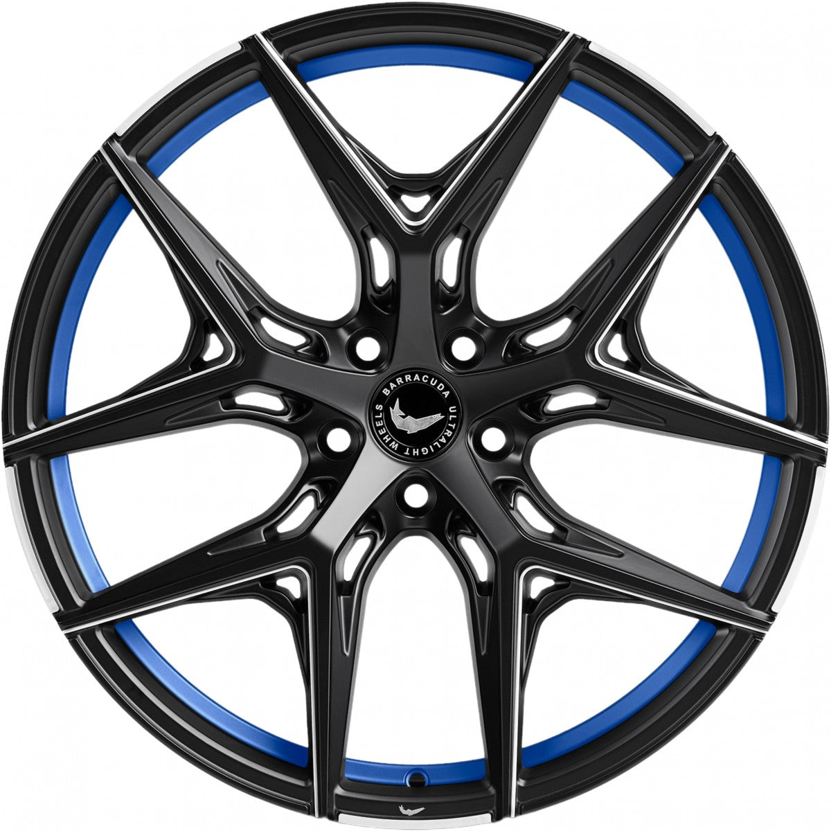 Barracuda Razzer mattblack undertcut trimline blau PureSports gefräst 8.5x19 ET42 - LK5/120 ML73.1