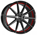 Barracuda Project 2.0 higloss-black brushed surface / Undercut Colour Trim rot Alufelge 9x21 Zoll ET27 LK 5x112 ML73.1