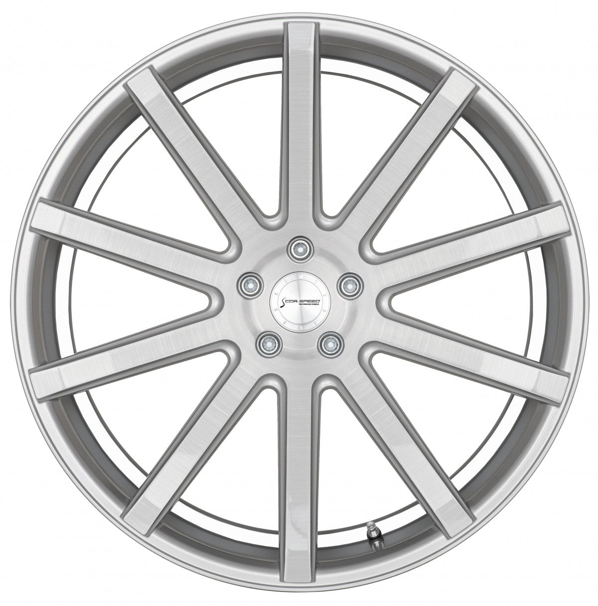 Corspeed Deville silver-brushed-surface / Undercut Color Trim weiss 9x20 ET35 - LK5/112 ML73.1 – Bild 2
