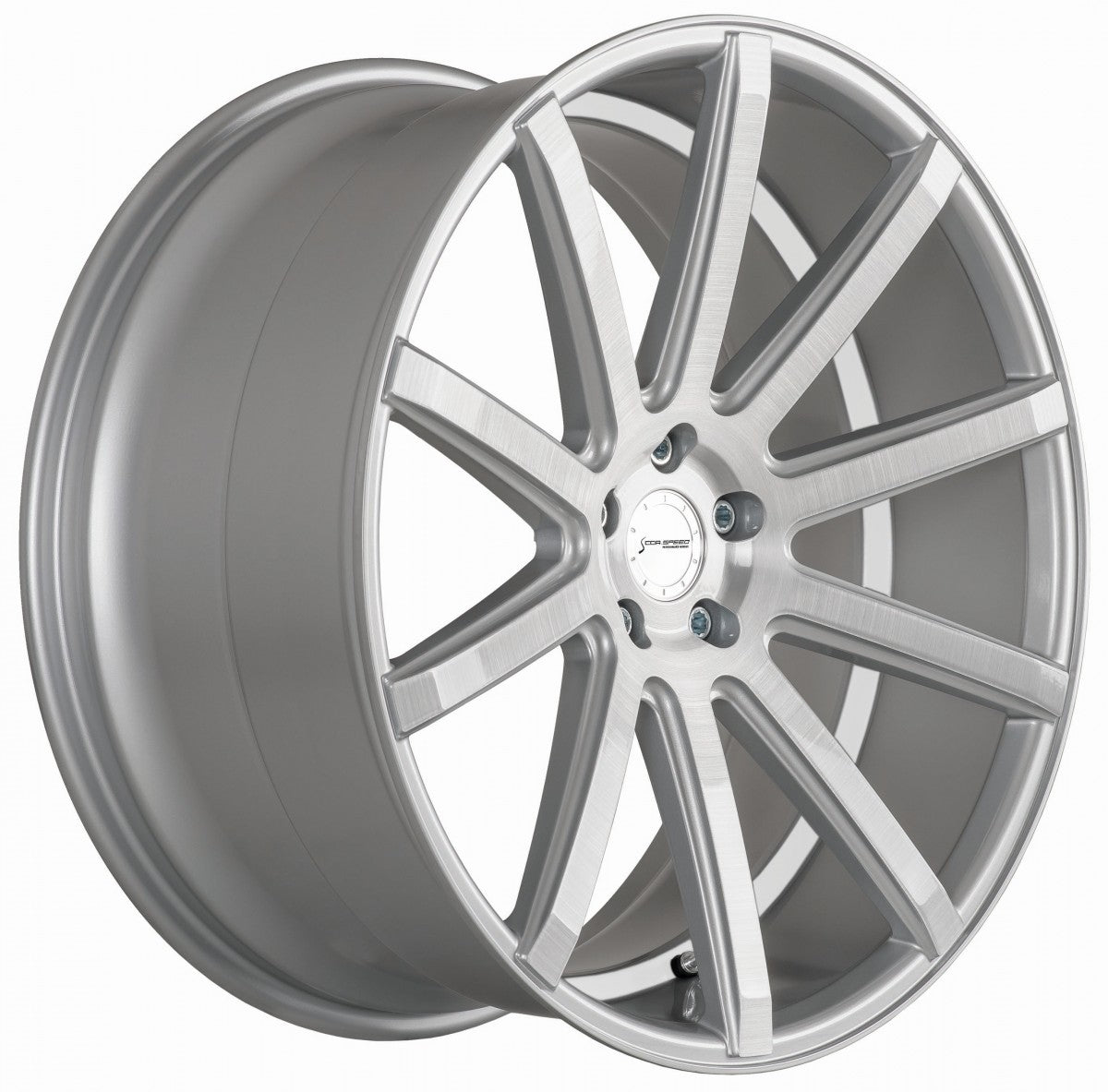 Corspeed Deville silver-brushed-surface / Undercut Color Trim weiss 9x20 ET35 - LK5/112 ML73.1 – Bild 3
