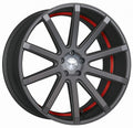 Corspeed Deville gunmetal / Undercut Color Trim rot Alufelge 8.5x19 Zoll ET29 LK 5x112 ML73.1