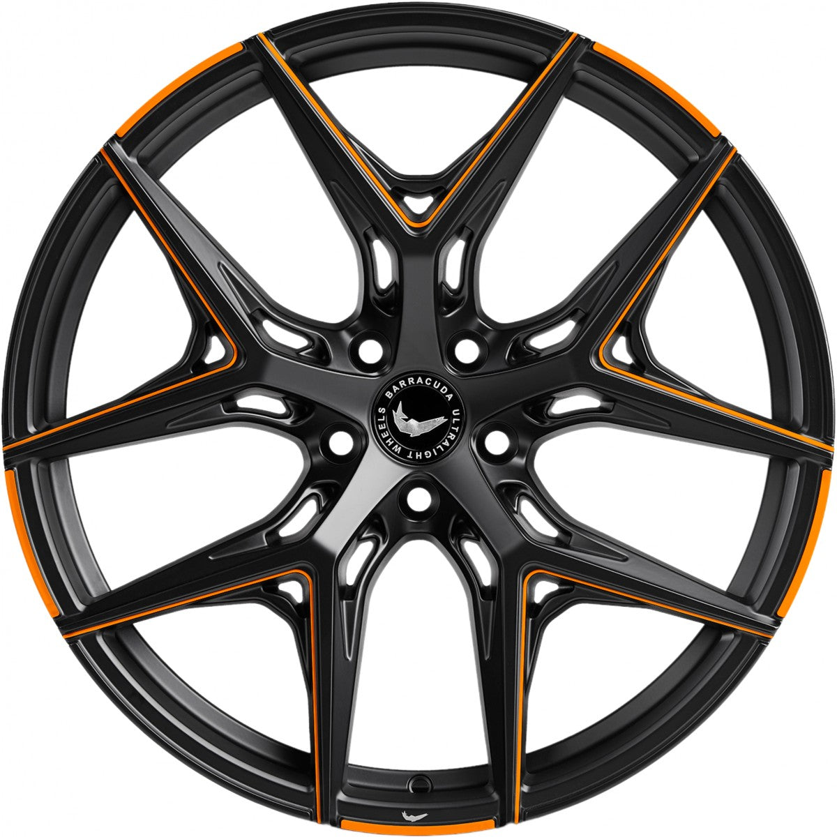Barracuda Razzer mattblack orange PureSports gefräst 9.5x21 ET27 - LK5/112 ML73.1