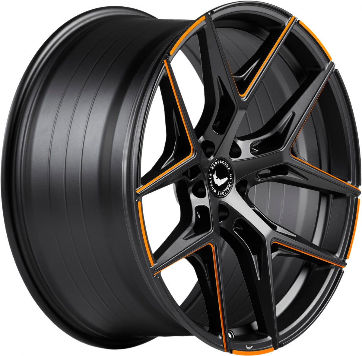 Barracuda Razzer mattblack orange PureSports gefräst 9.5x21 ET27 - LK5/112 ML73.1