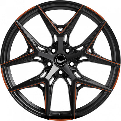 Barracuda Razzer mattblack copper PureSports gefräst 9.5x21 ET27 - LK5/112 ML73.1