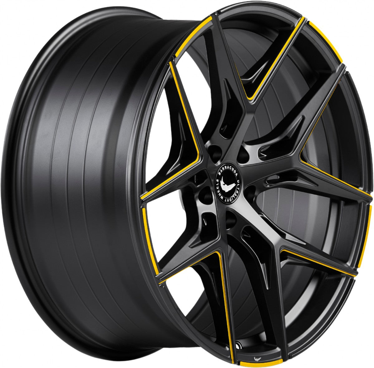 Barracuda Razzer mattblack yellowgold PureSports gefräst 9.5x21 ET27 - LK5/112 ML73.1